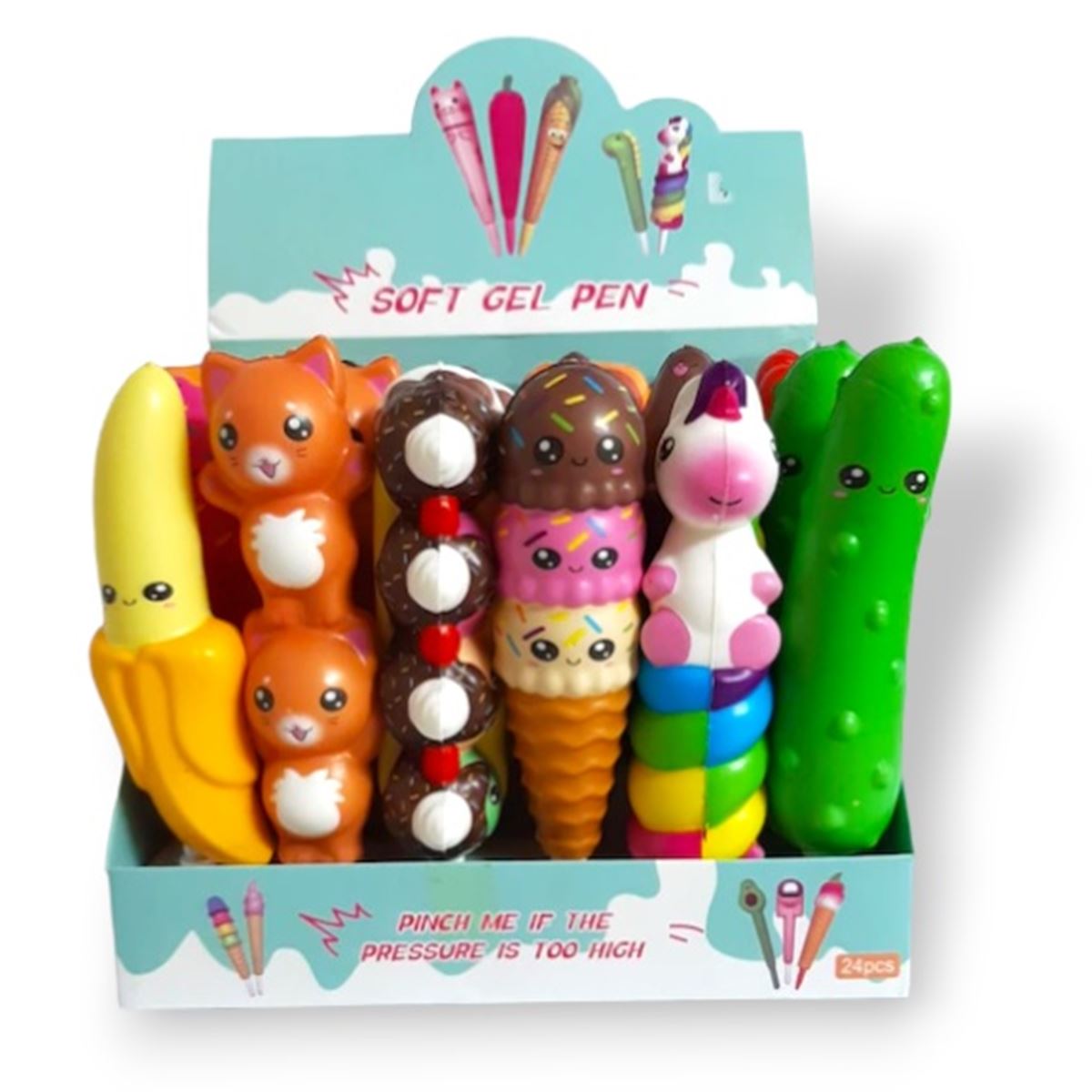 PNR JEL KALEM SQUİSHY RN-23 SOFT GEL PEN SEVİMLİ KARAKTERLER 24 LÜ 1