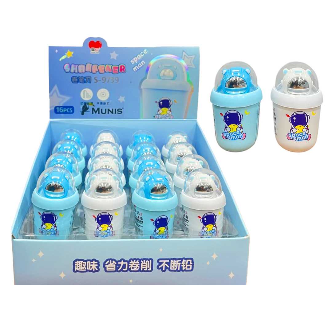 MUNİS KALEMTIRAŞ PLASTİK S-9739 SPACE MAN TEK BÖLMELİ 16 LI 1