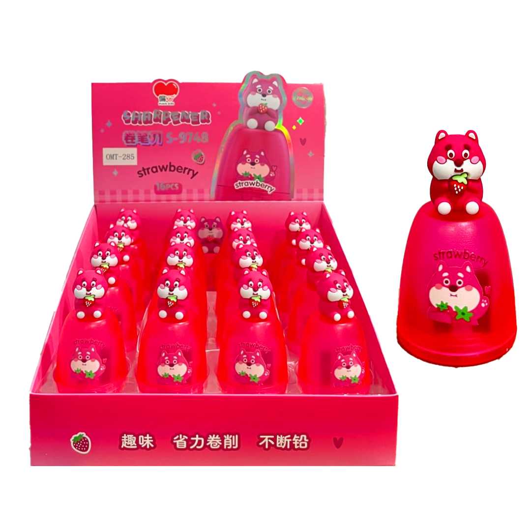 PIANXIN KALEMTIRAŞ PLASTİK OMT-285 STRAWBERRY TEK BÖLMELİ 16 LI 1