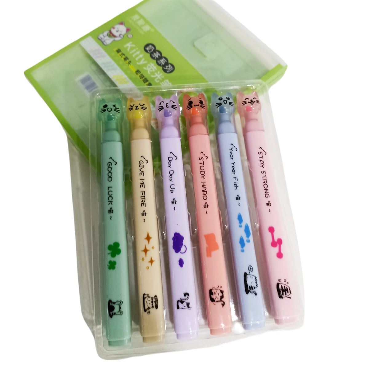 CHENJUYUAN FOSFORLU KALEM CH-519 KİTTY KEDİ 6 RENK 1