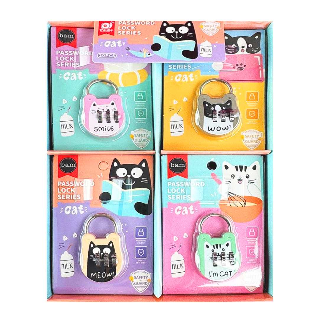 BAM CODED LOCK SERİES ŞİFRELİ KİLİT BM-1488 KEDİCİK 20 Lİ 1