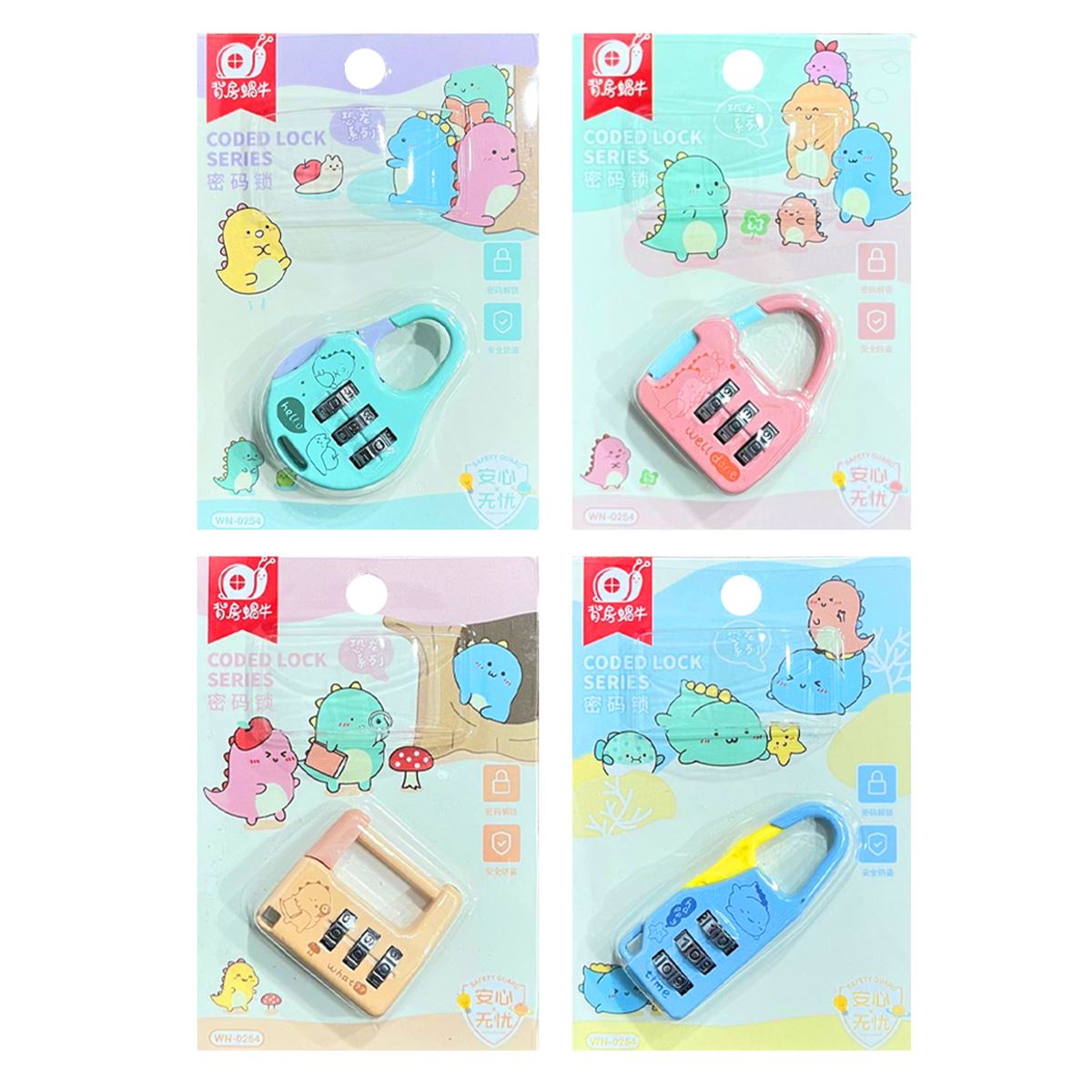 BAM CODED LOCK SERİES ŞİFRELİ KİLİT BM-1426 SEVİMLİ DİNO 20 Lİ 1