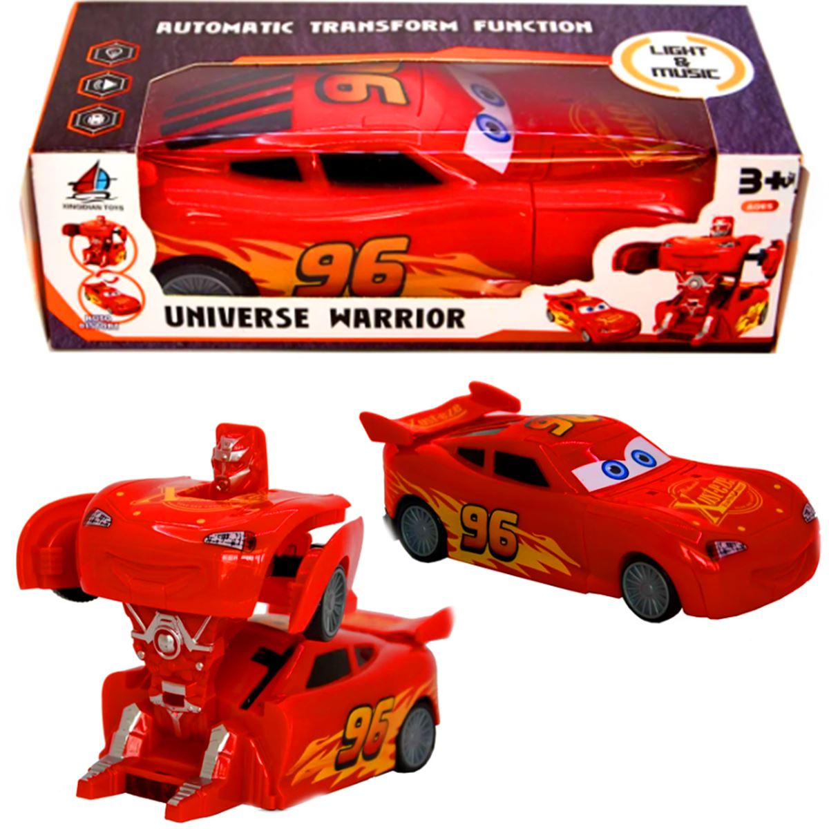 UNİVERSE WARRİOR 0827 ROBOTA DÖNÜŞEN MCQUEEN SESLİ IŞIKLI 3+ 1