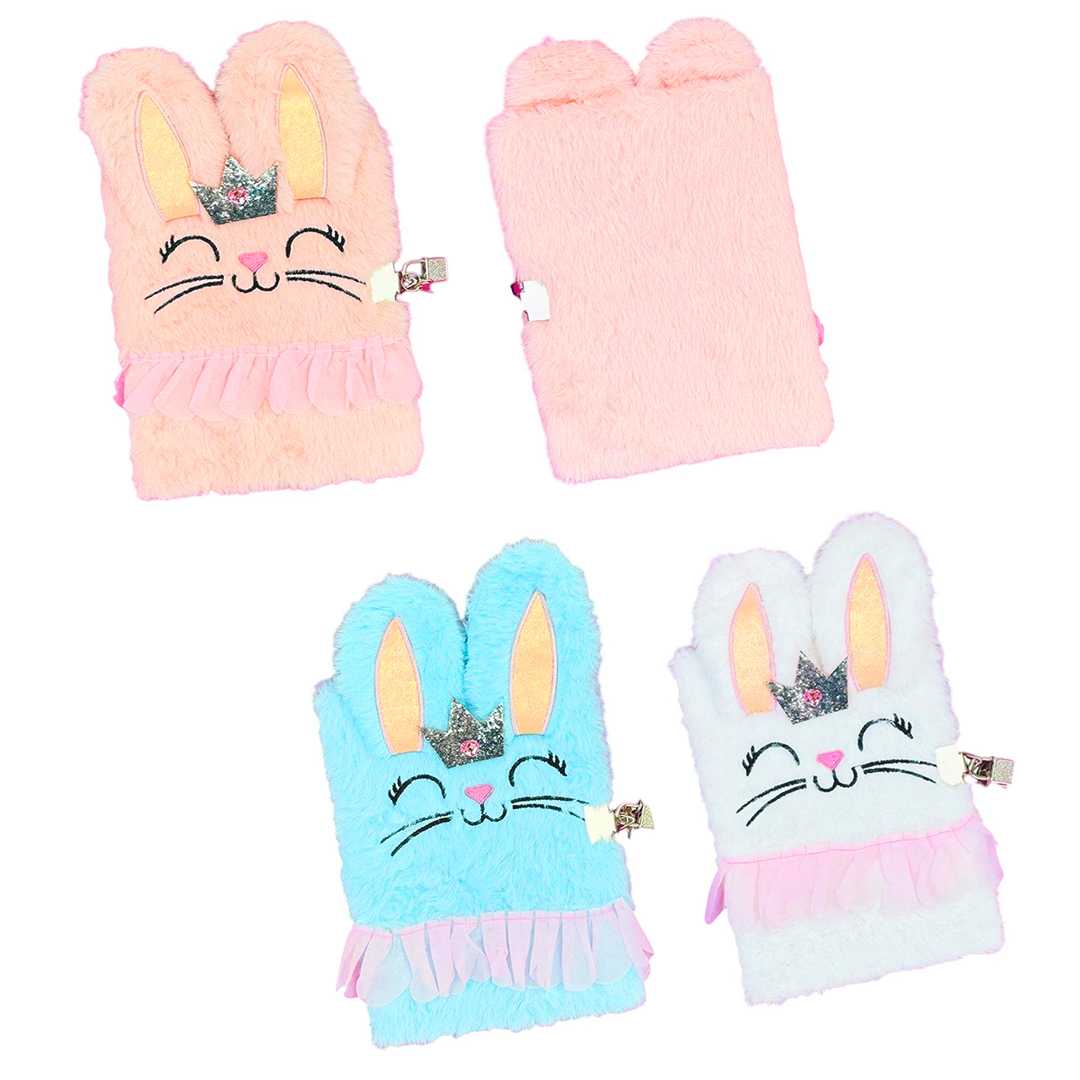 BAM DEFTER PELÜŞ KAPAK BM-1237 PRENSES TAVŞAN 15x21 KİLİTLİ ÇİZGİLİ 1