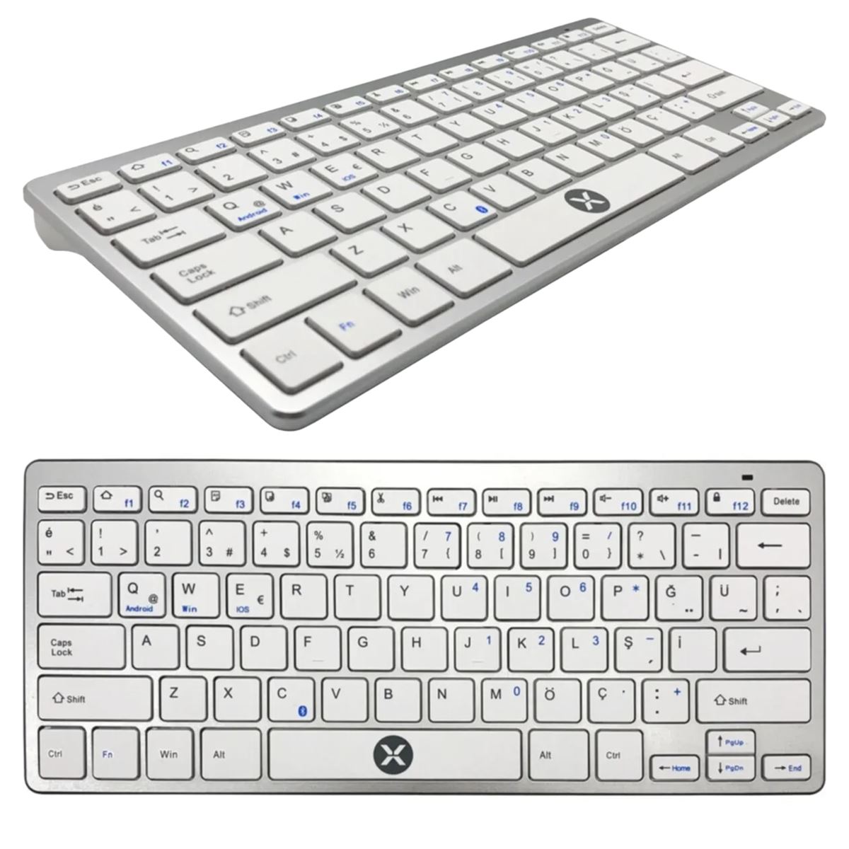 DEXİM PRİME KLAVYE Q DKB0001 BLUETOOTH KABLOSUZ MİNİ BEYAZ GRİ 1