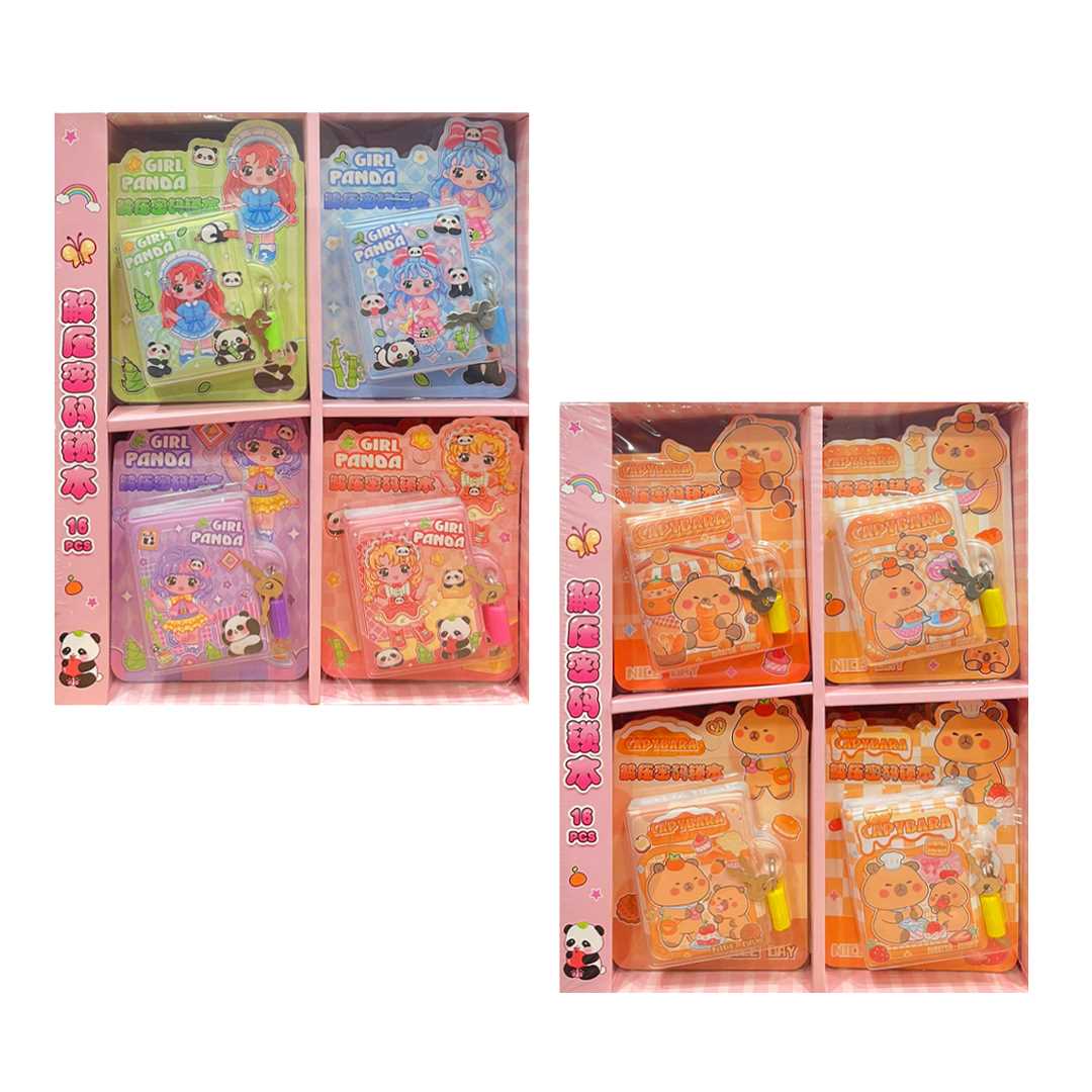 CUTE FOAL MİNİ NOT DEFTERİ JY72005-JY72006 56x74MM PUFFY KAPAK KİLİTLİ 16 LI 1