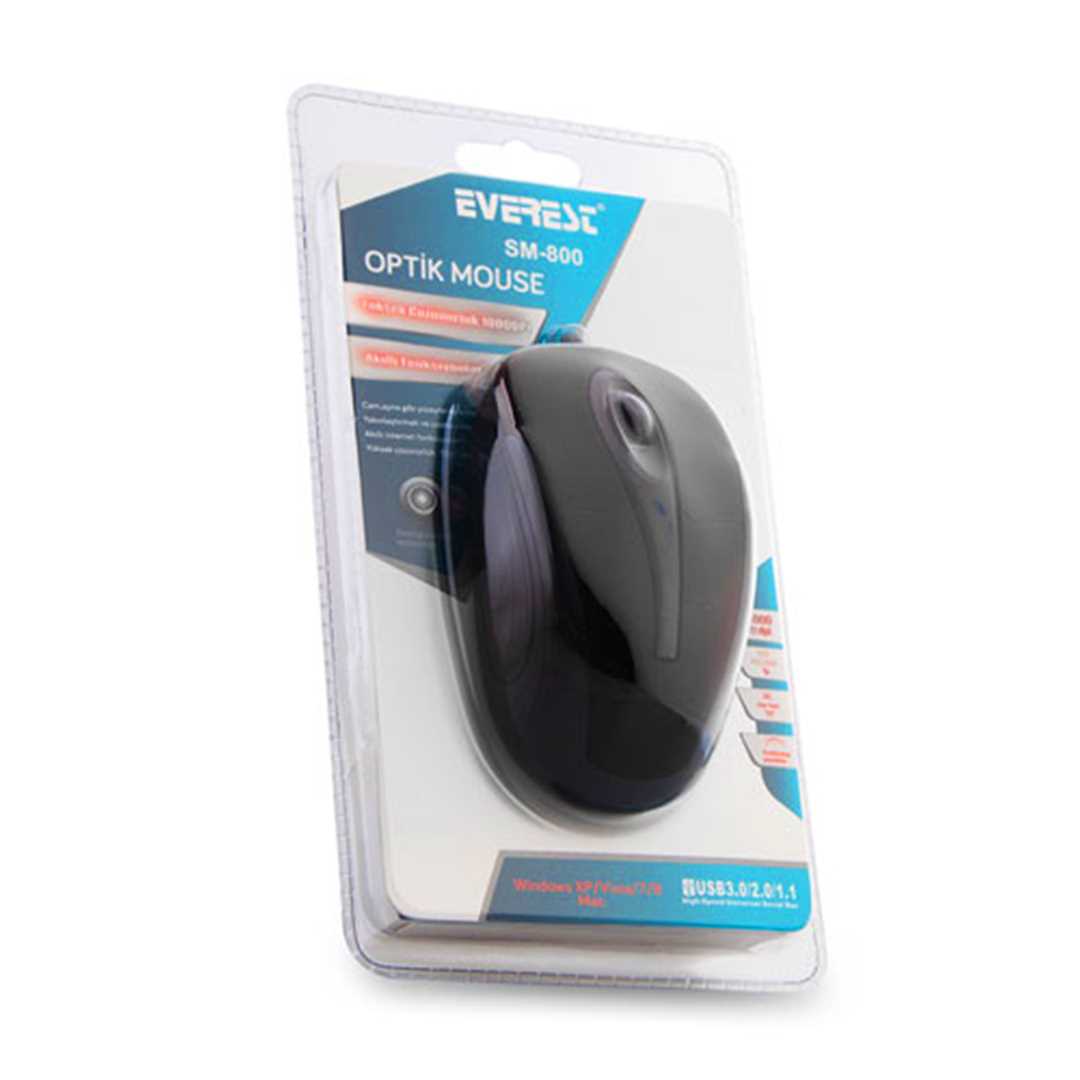 EVEREST MOUSE KABLOLU SM-800 SİYAH 1
