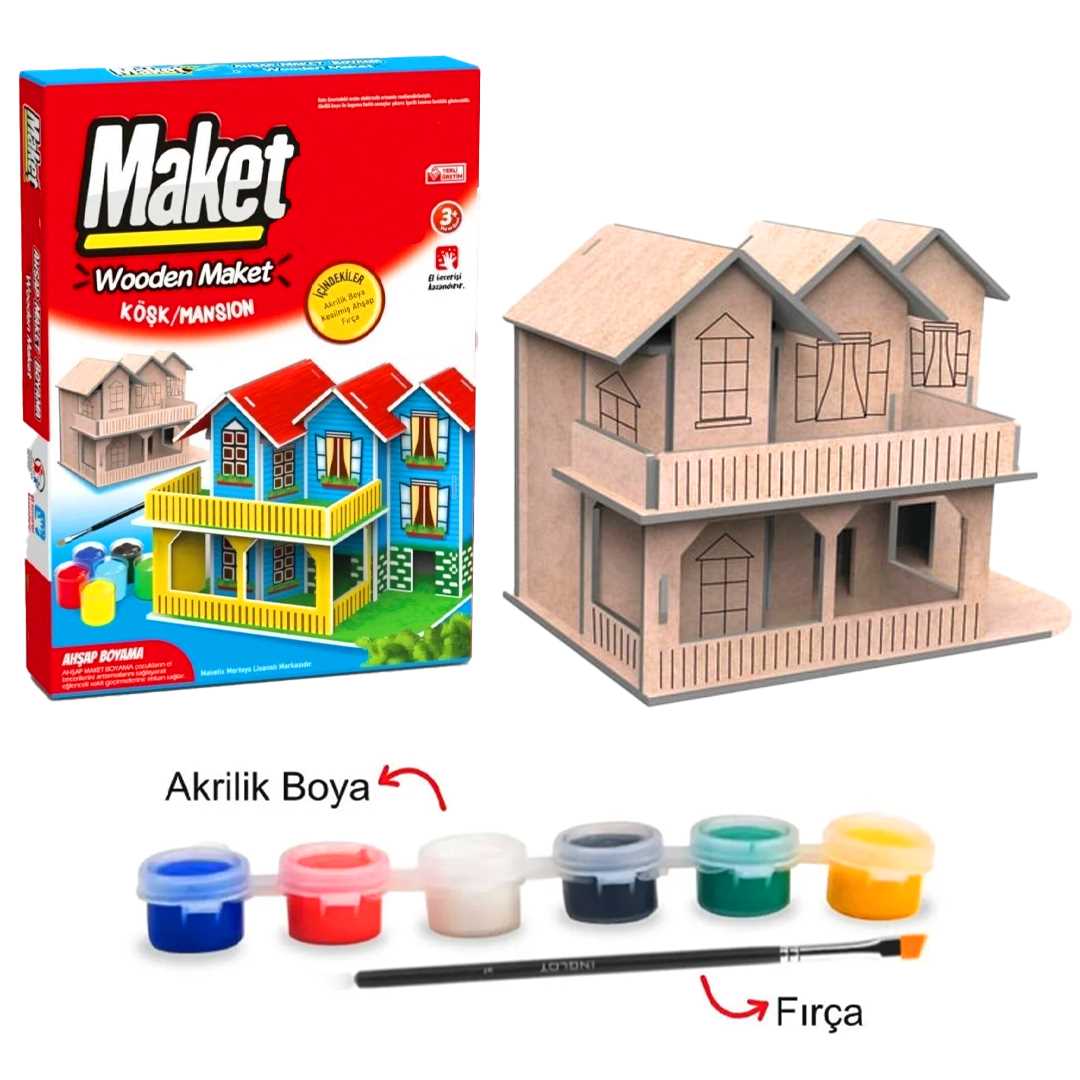 MORTOYS MAKETİX KÖŞK 9789 AHŞAP BOYAMA 1