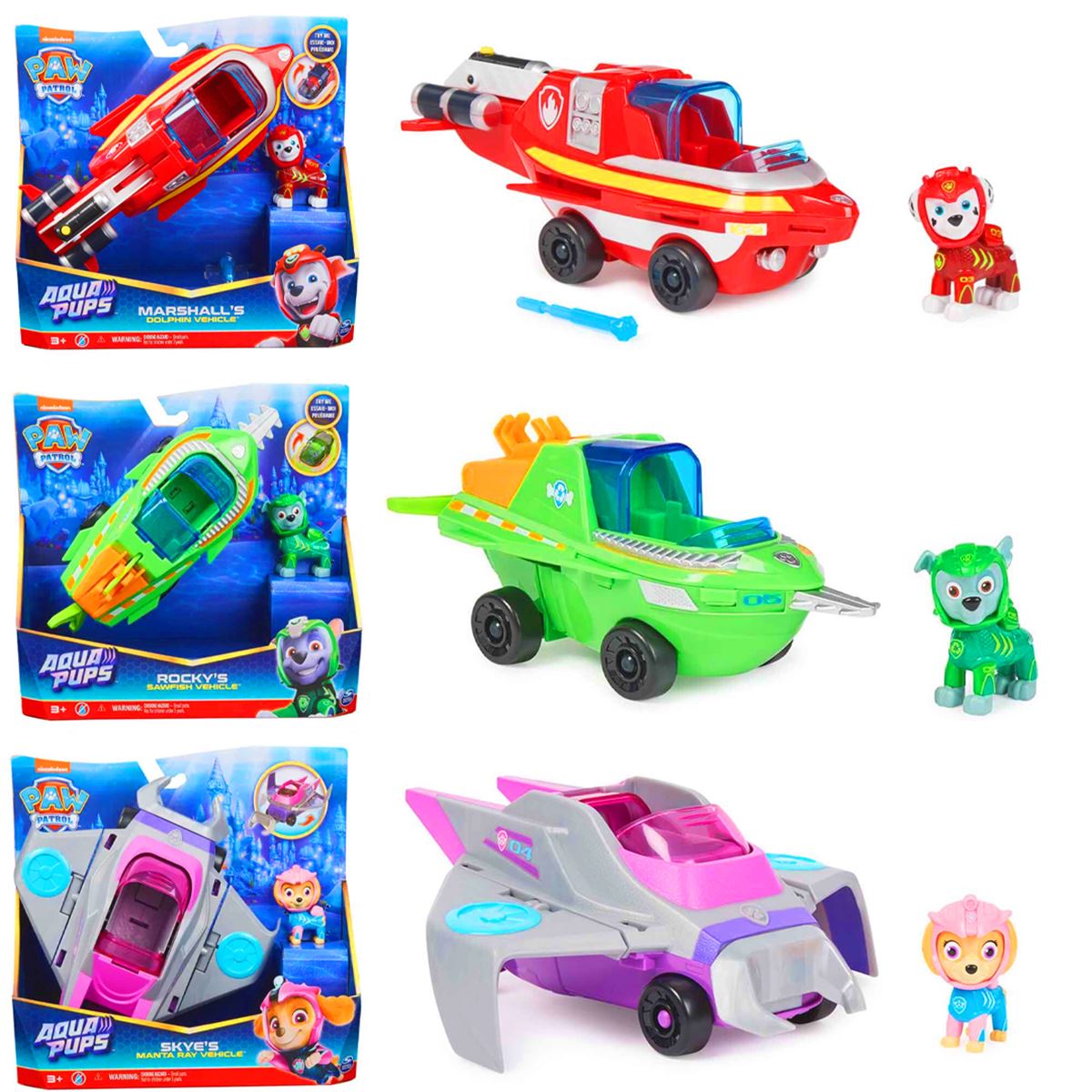 SPİN MASTER PAW PATROL 6065229 AQUA TEMALI ARAÇLAR FİGÜR SET 3+ 1