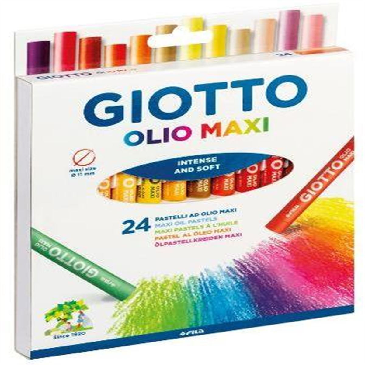GİOTTO YAĞLI PASTEL BOYA OLİO MAXİ SİLİNDİR 24 RENK 293800 1