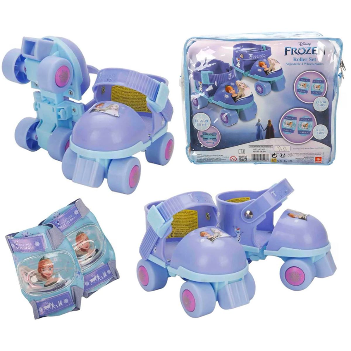 FROZEN PATEN 28298 4 TEKER DİZLİK DİRSEKLİK SET ÇANTALI 22-29 1