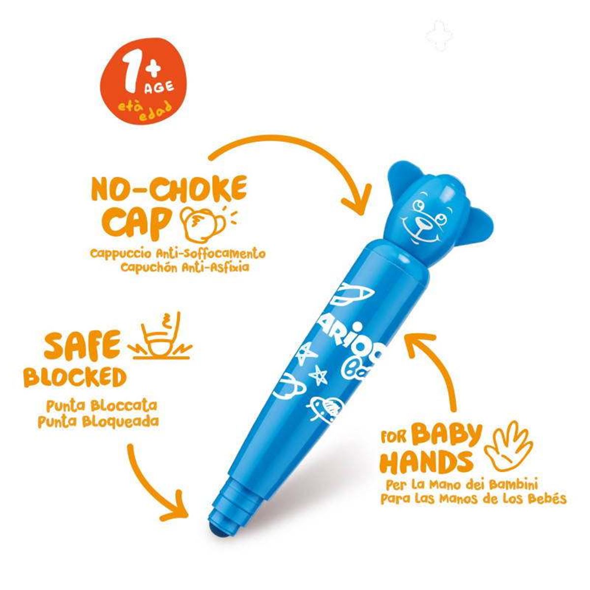 CARİOCA KEÇELİ KALEM BABY TEDDY JUMBO 6 RENK 42815 YIKANABİLİR 1