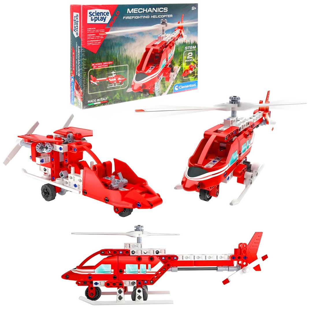 CLEMENTONİ MECHANİCS 75075 FİREFİGHTİNG HELİCOPTER 2 MODEL 8+ 1