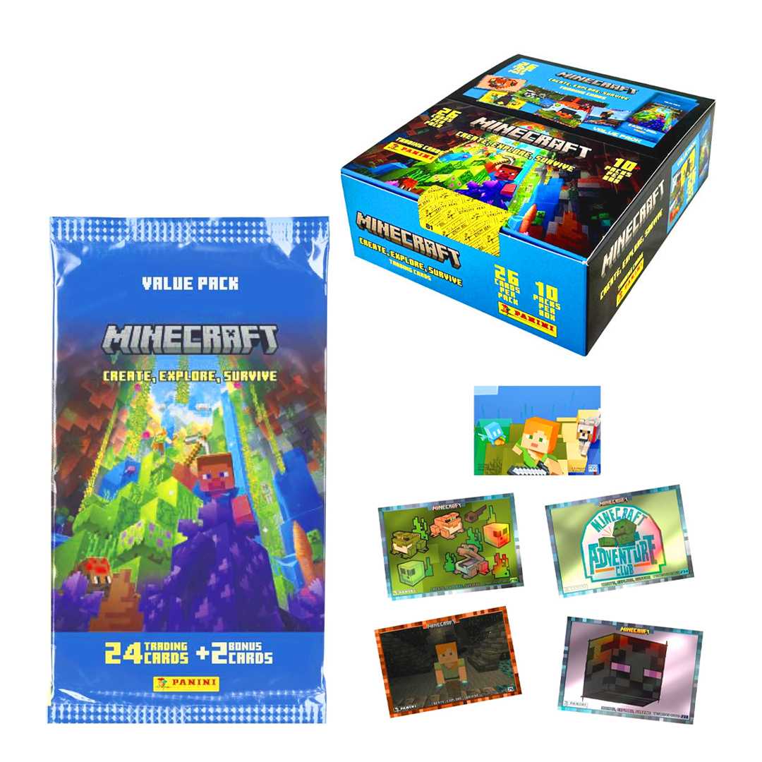 PANİNİ MİNECRAFT TRADİNG FAT KART SETİ 24+2 KART 10 LU 3+ 1
