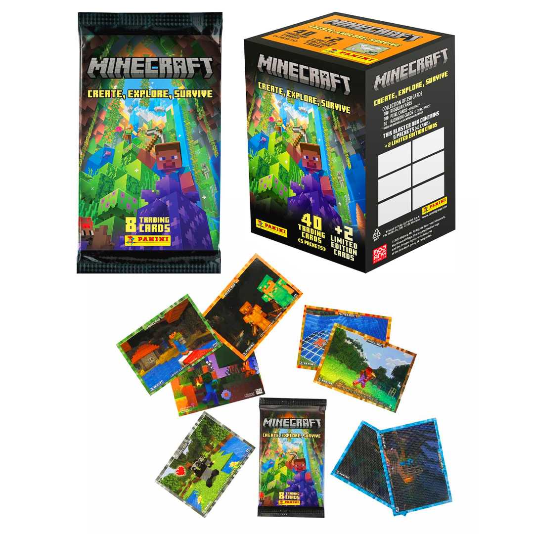 PANİNİ MİNECRAFT TRADİNG KART SETİ 8 KART 5 PAKET 3+ 1