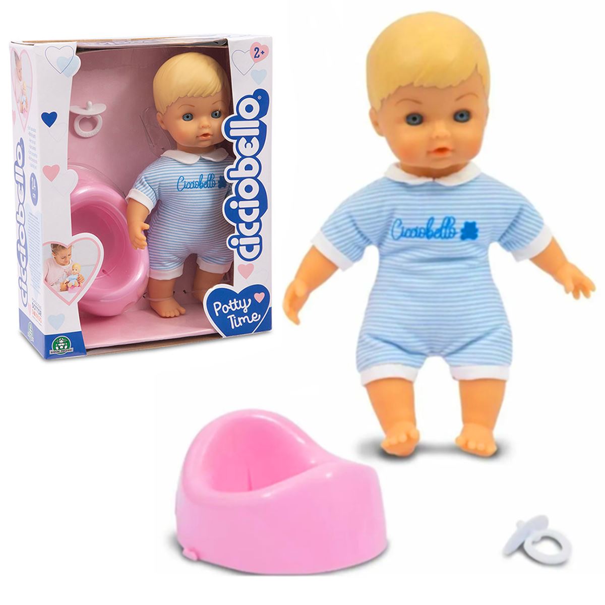 CİCCİOBELLO CCBA7000 YUMUŞ BEBEK VE TUVALET OYUN SETİ 24 CM 2+ 1