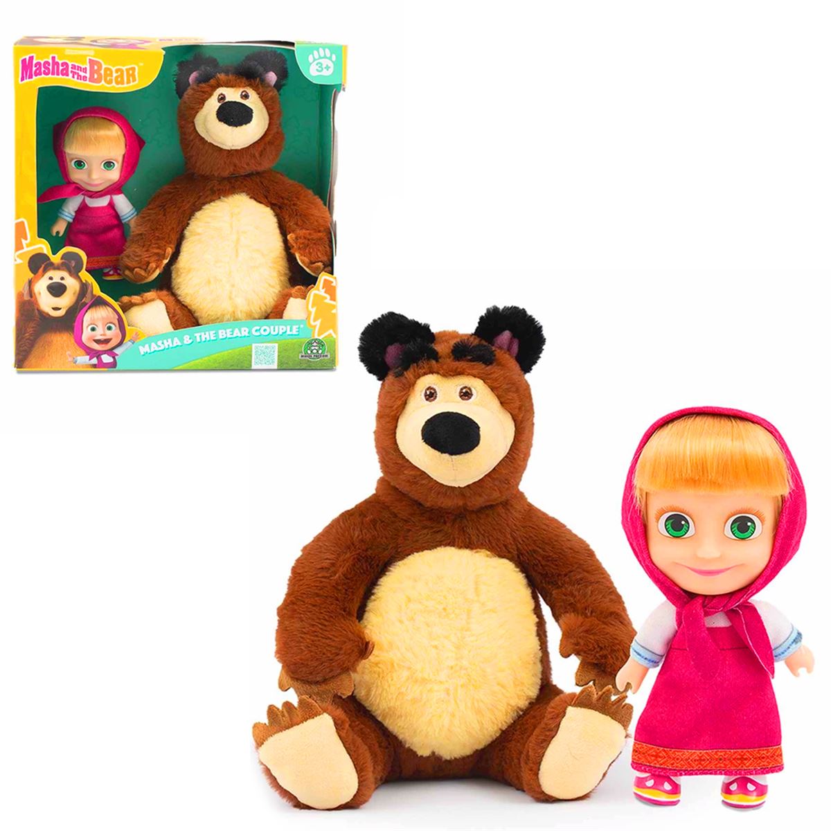 MAŞA İLE KOCA AYI MHA21000 2 Lİ FİGÜR SETİ 12 CM BEBEK 20 CM PELÜŞ 3+ 1