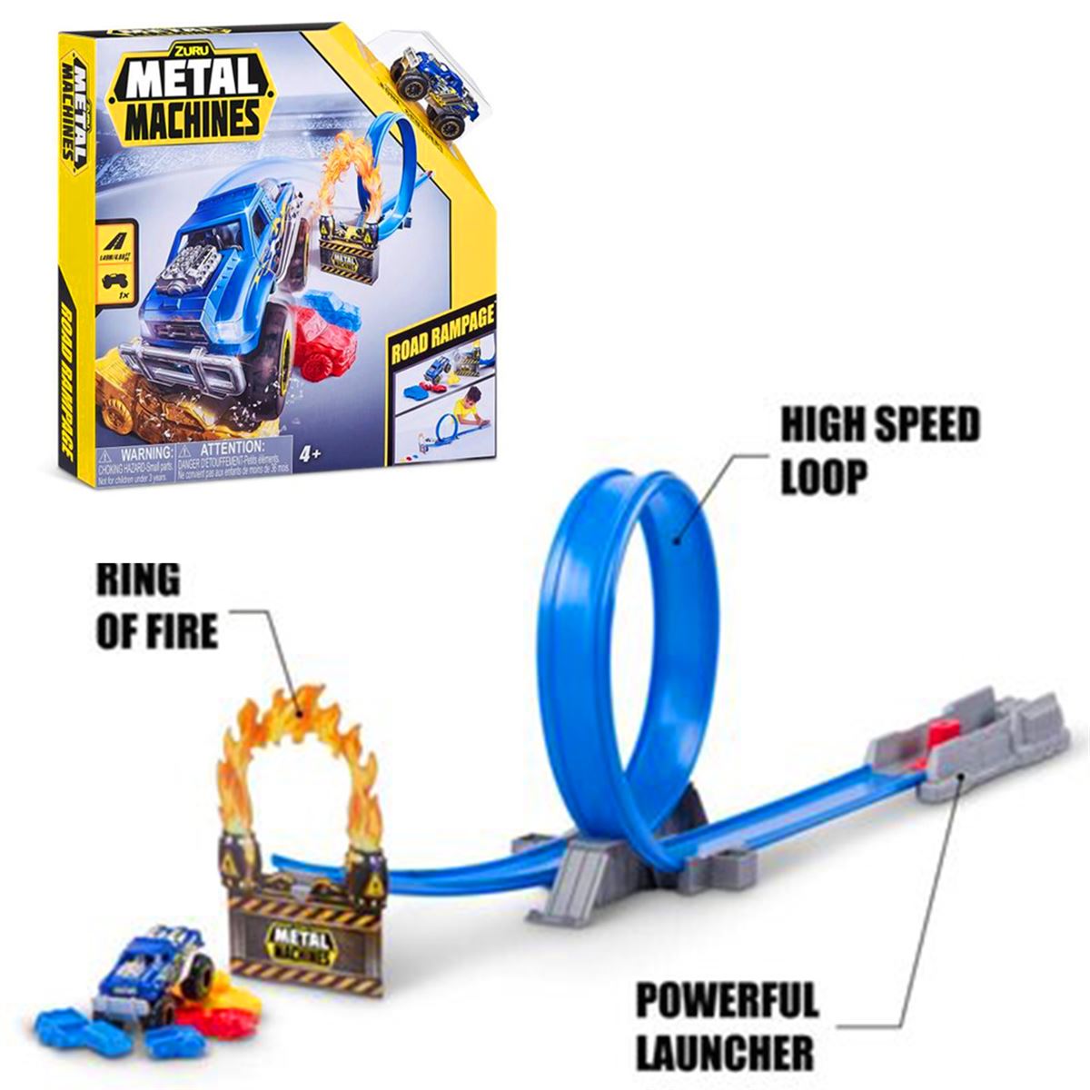 ZURU METAL MACHİNES MEA01000-6701 ROAD RAMPAGE KIZGIN YOL OYUN SETİ 4+ 1
