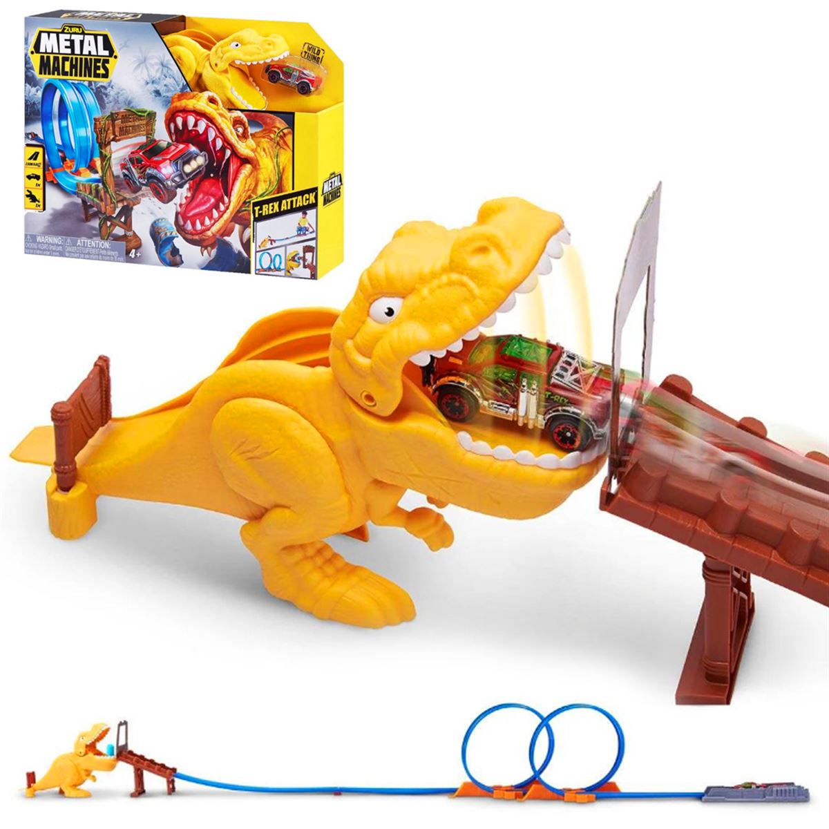 ZURU METAL MACHİNES MEA02000-6702 S1 T-REX ATTACK OYUN SETİ 4+ 1