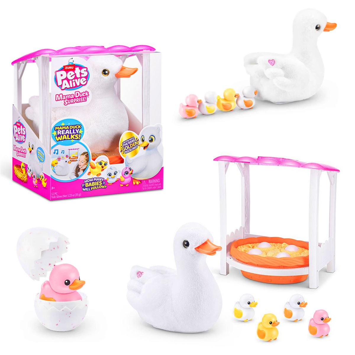 ZURU PETS ALİVE PEL03000 ANNE VE YAVRU ÖRDEKLER SESLİ 3+ 1