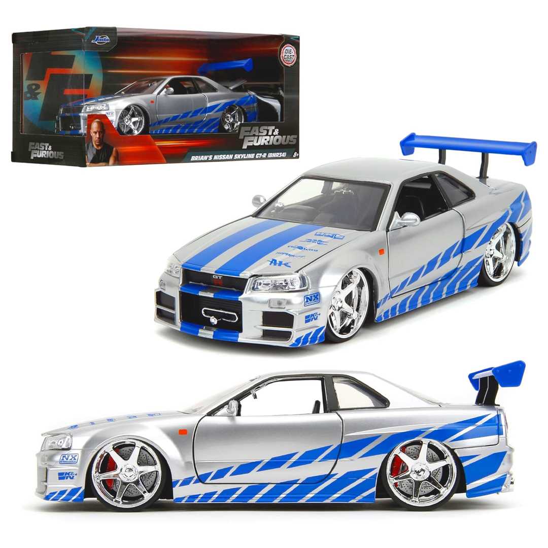 SİMBA JADA FAST FURİOUS 3203044 BRİANS NİSSAN SKYLİNE 2002 GT-R DİE CAST METAL ARABA 1:23 8+ 1
