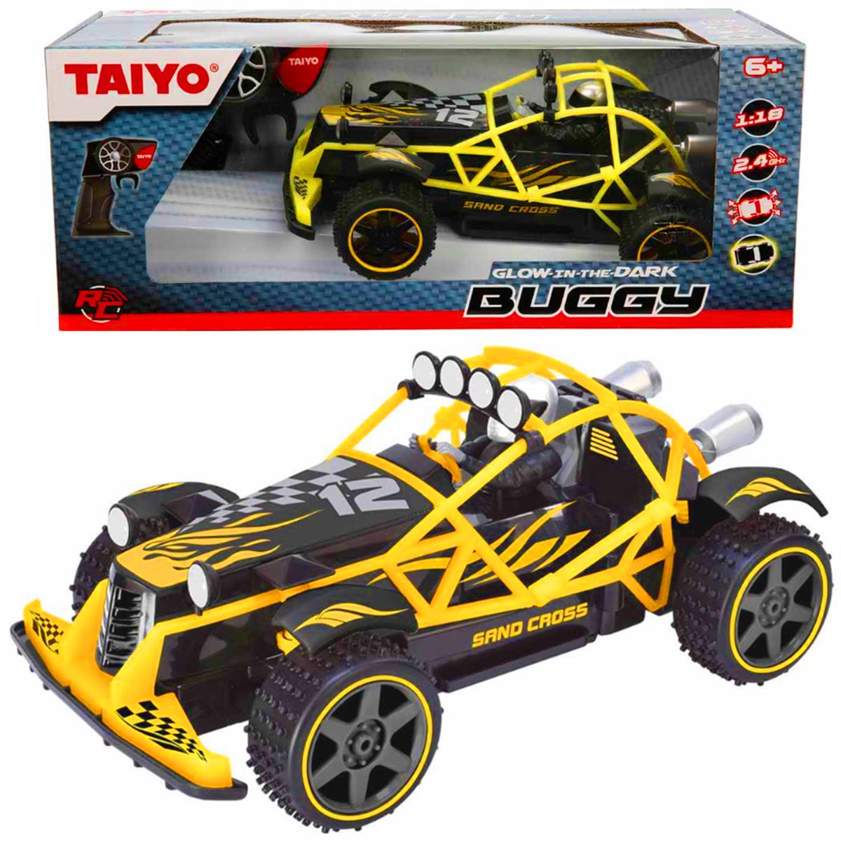 SUNMAN KUMANDALI ARABA 180000 KARANLIKTA PARLAYAN BUGGY SESLİ IŞIKLI 2.4GHZ 1:18 6+ 1