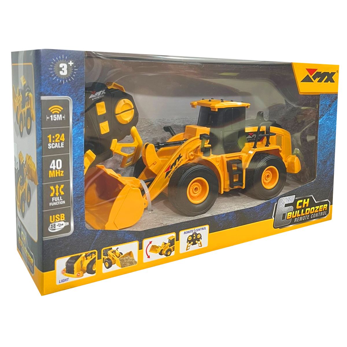 PASİFİK BULLDOZER KUMANDALI KEPÇE Z6810A ŞARJLI 40 MHZ F/F 1:24 3+ 1