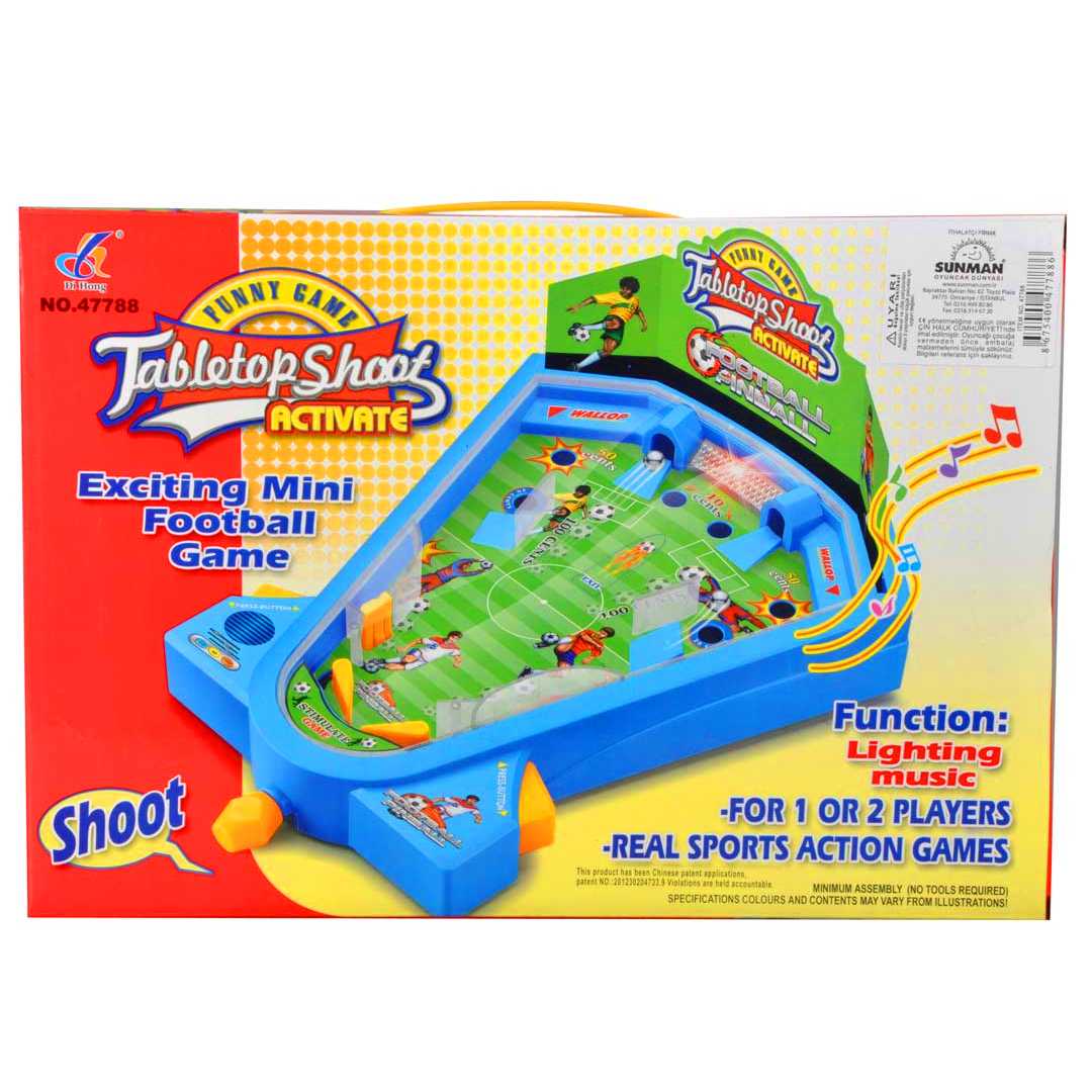 SUNMAN MASAÜSTÜ TİLT MİNİ FUTBOL OYUNU 47788 TABLETOP SHOOT MÜZİKLİ IŞIKLI 4+ 1