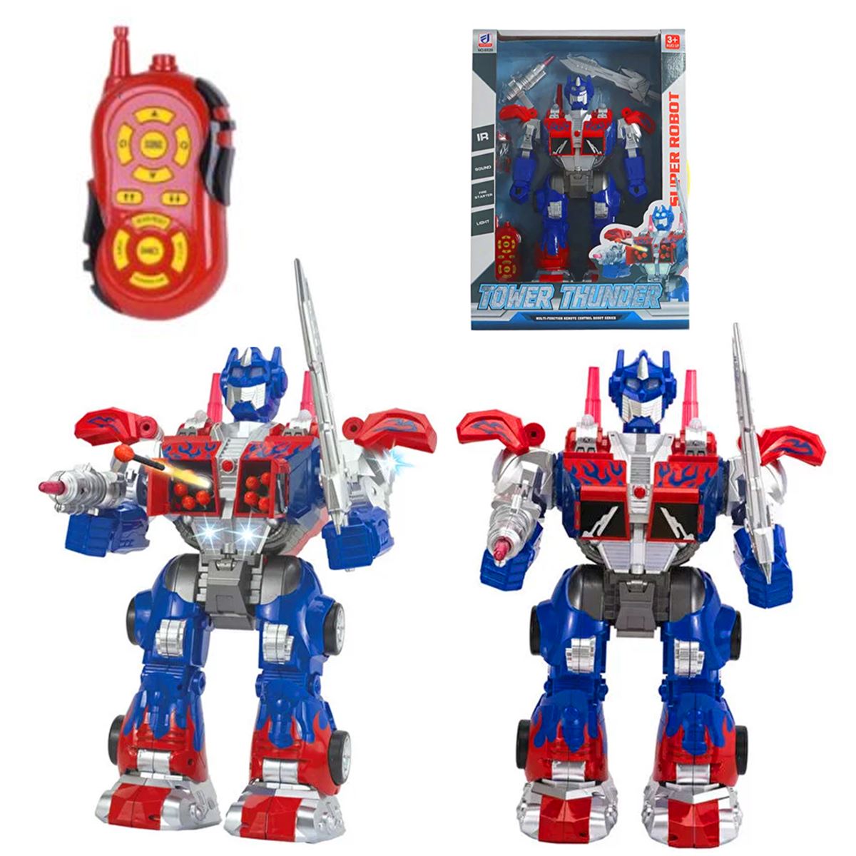 MEGA TOWER THUNDER 6020 GÖK GÜRÜLTÜSÜ ROBOT KUMANDALI SESLİ IŞIKLI 3+ 1