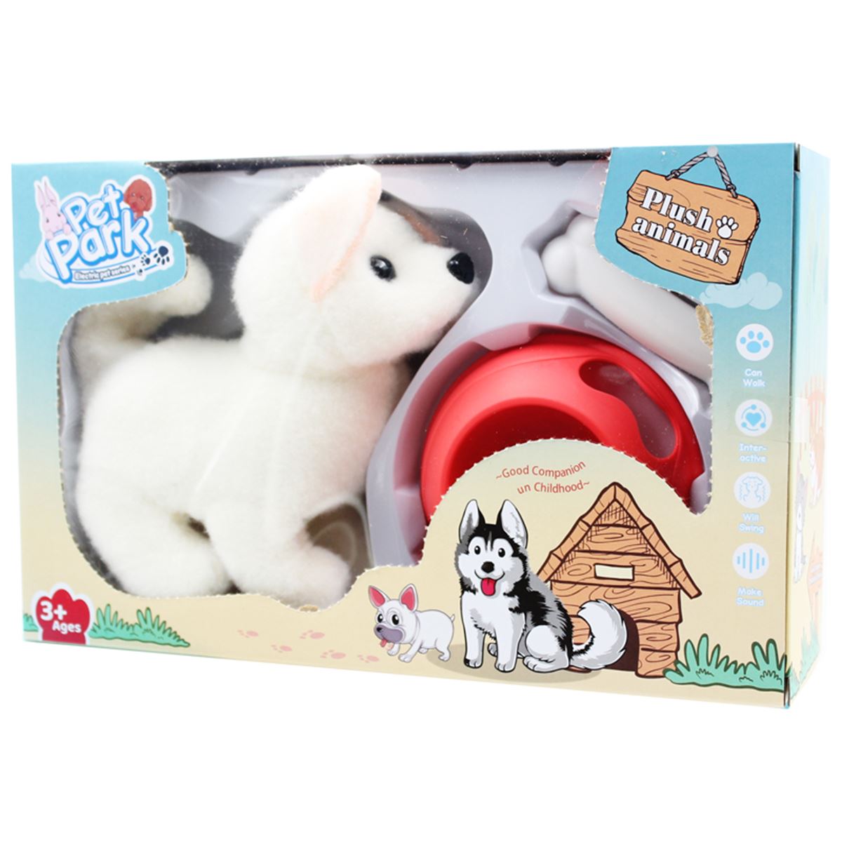 MEGA PET PARK RA004-3 PELÜŞ KÖPEK 2 SESLİ HAREKETLİ YÜRÜYEBİLEN 3+ 1