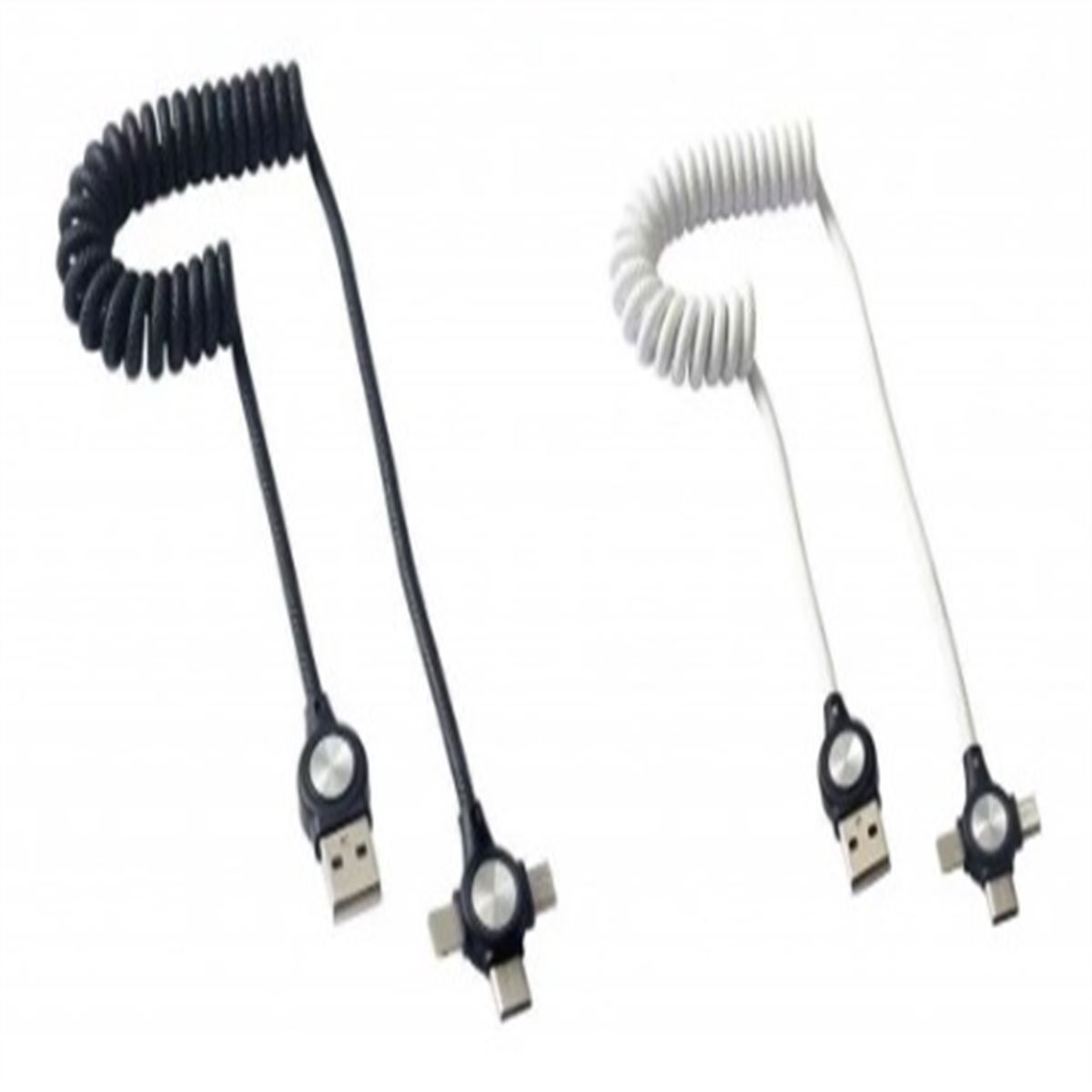 TUCCİ ŞARJ KABLOSU TC-049 3 İN 1 SPİRALLİ 100 CM 1