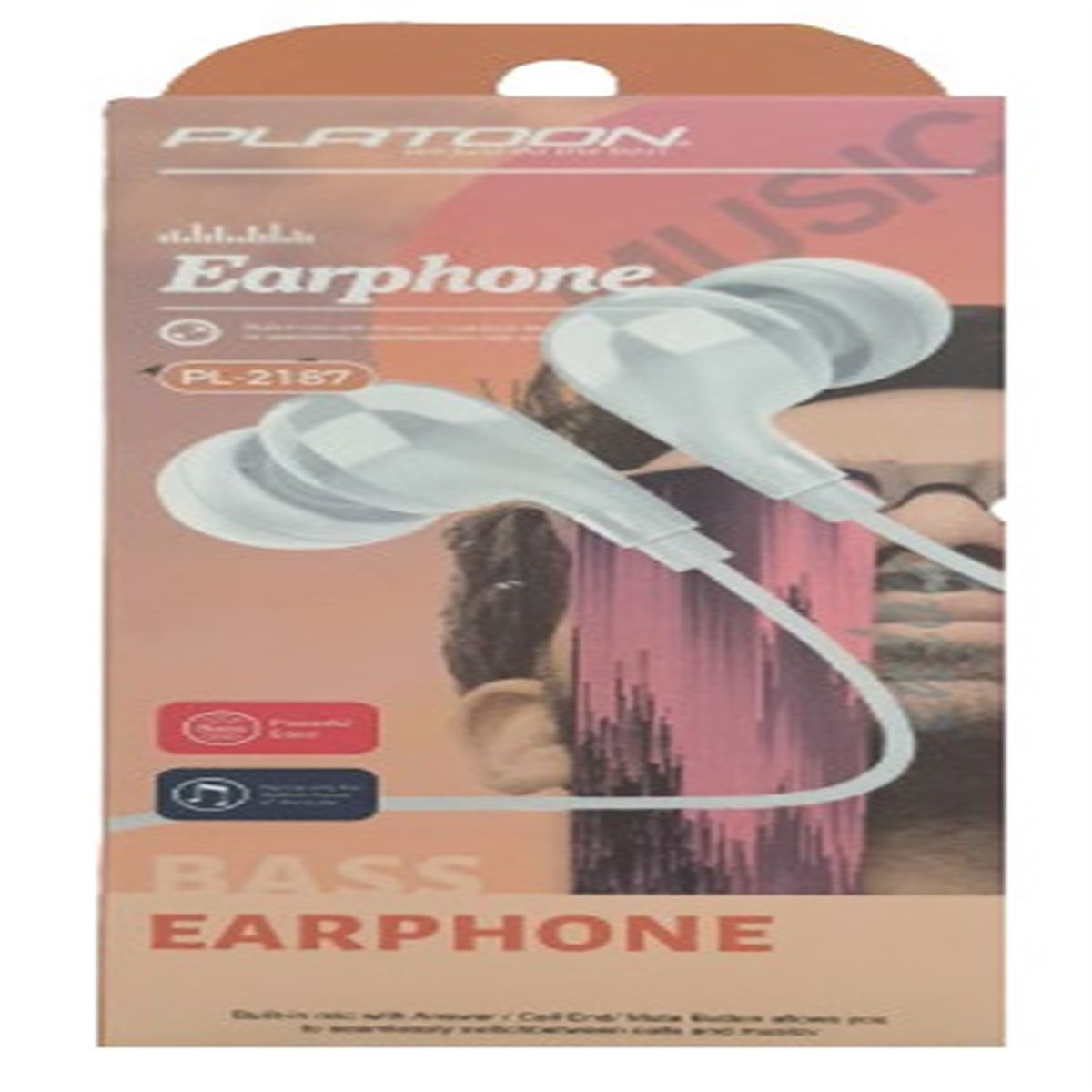 PLATOON KULAKLIK PL-2187 KULAKİÇİ BEYAZ MİKROFONLU 1