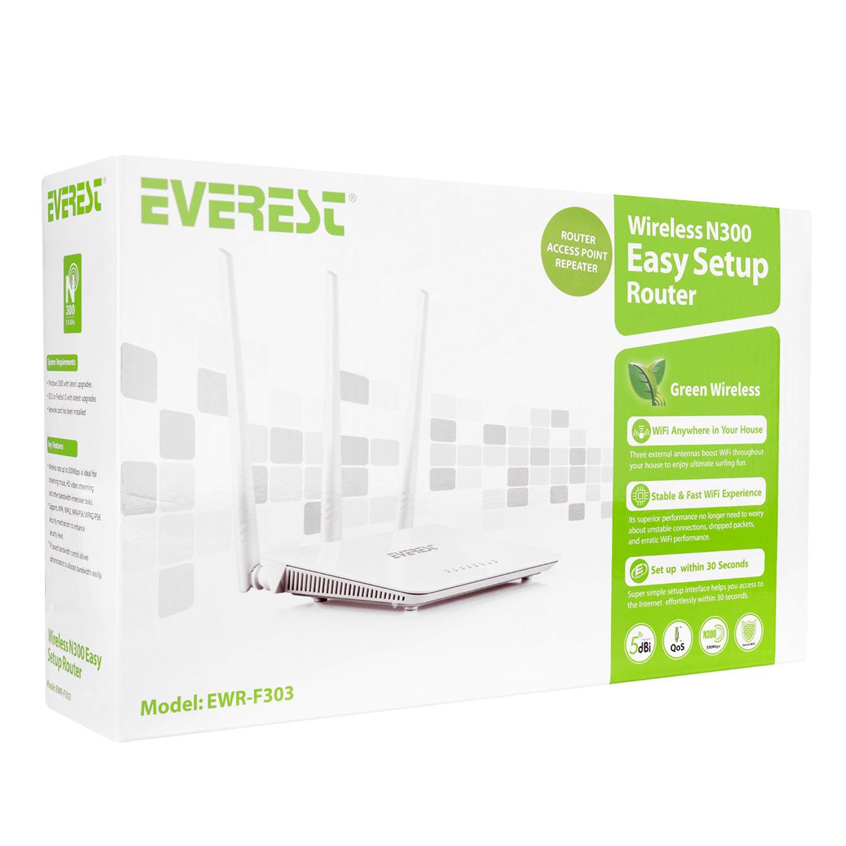 EVEREST ROUTER REPEATER EWR-F303 BEYAZ KABLOSUZ 3 ANTEN 1