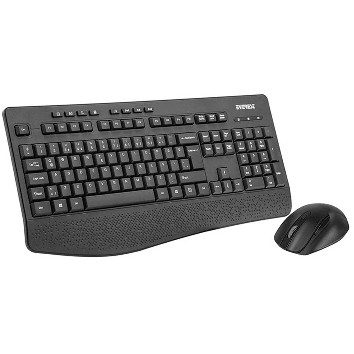 EVEREST KLAVYE Q + MOUSE KM-6017 SİYAH USB KABLOSUZ MULTİMEDİA 1