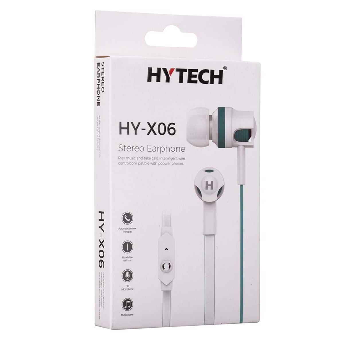 HYTECH KULAKLIK HY-X06 KULAKİÇİ BEYAZ YEŞİL MİKROFONLU 1