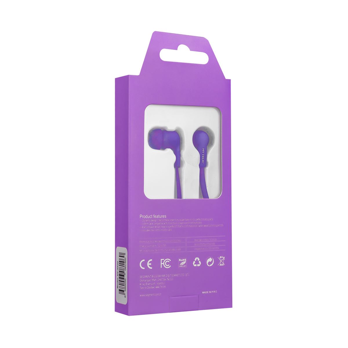 HYTECH JOLLY KULAKLIK HY-XK22 KULAKİÇİ MOR MİKROFONLU 1
