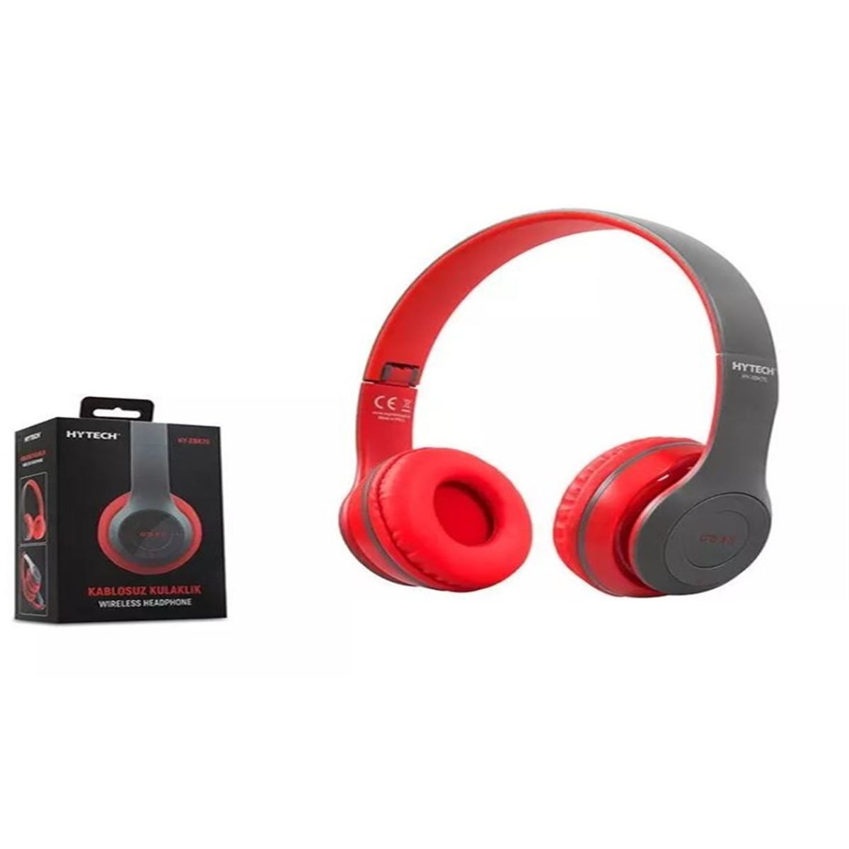 HYTECH KULAKLIK HY-XBK70 KABLOSUZ BLUETOOTH KIRMIZI SİYAH 1