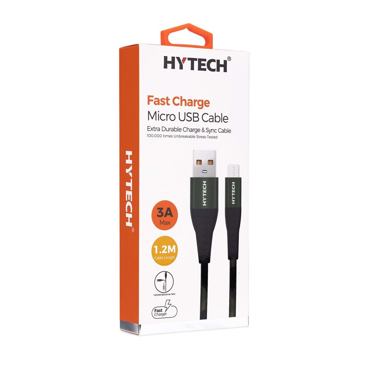 HYTECH ŞARJ KABLOSU HY-XTP22 MİCRO KAMUFLAJ DESEN 3A 1.2M 1