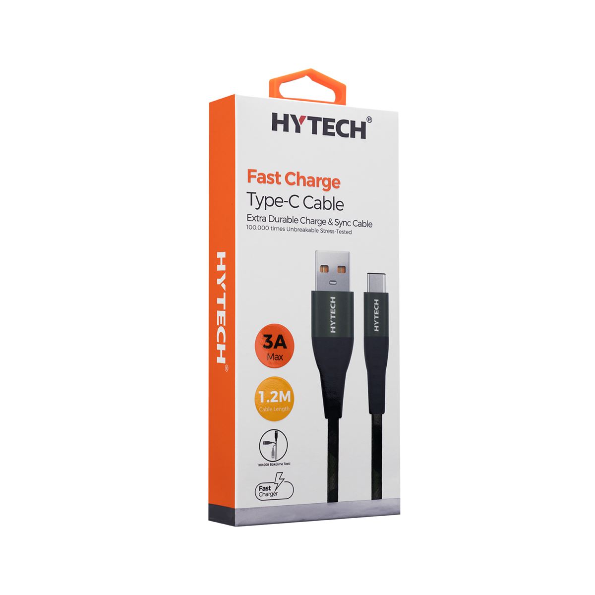 HYTECH ŞARJ KABLOSU TYPE-C KAMUFLAJ DESEN 3A 1.2M 1