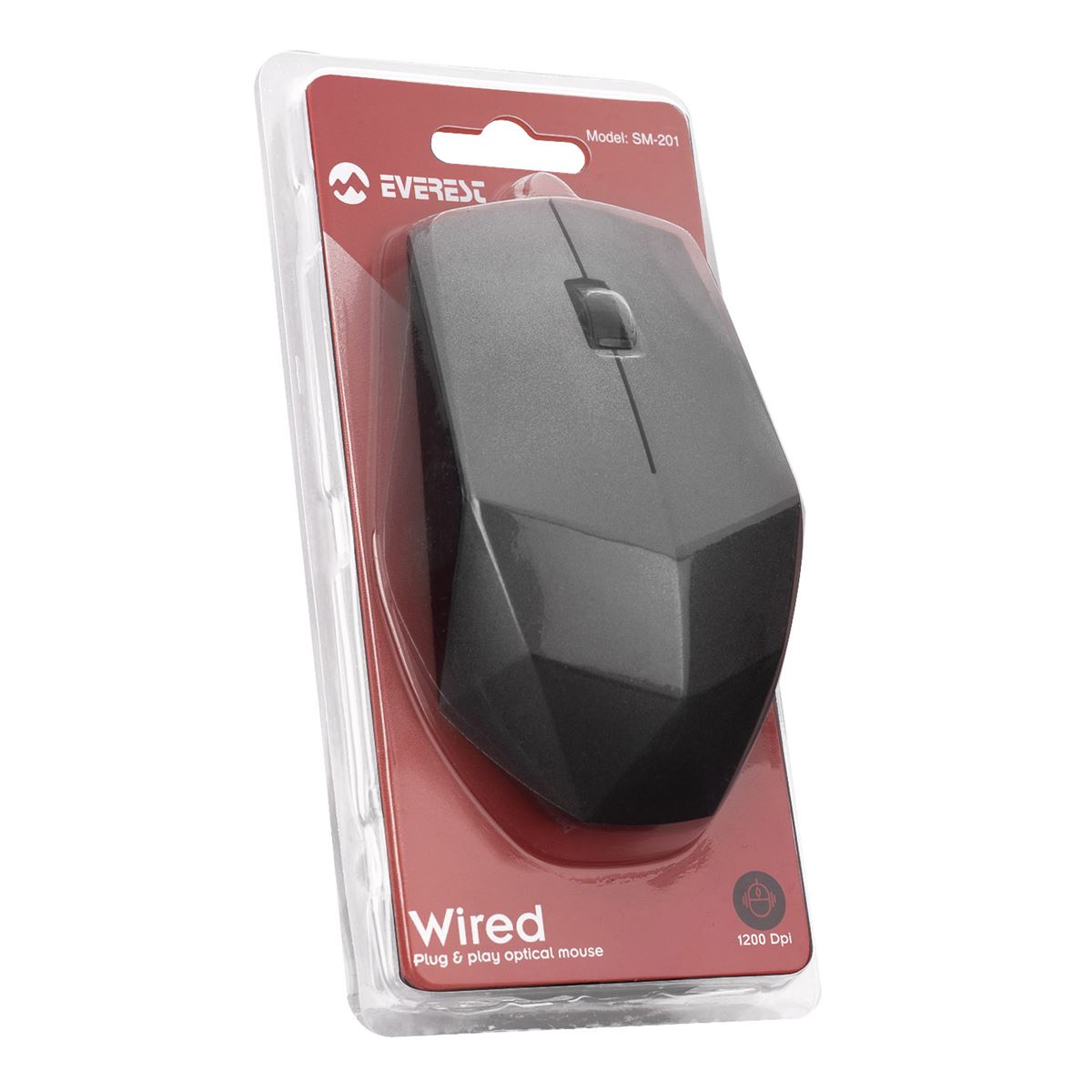 EVEREST MOUSE KABLOLU SM-201 GRİ 1