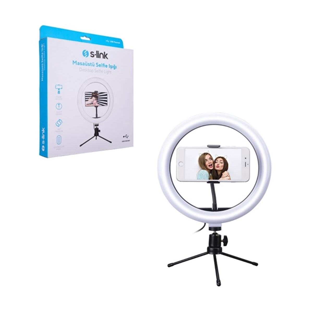 S-LİNK SELFİE IŞIĞI SL-SF200 MASAÜSTÜ  TELEFON TUTUCULU 10 İNÇ 1