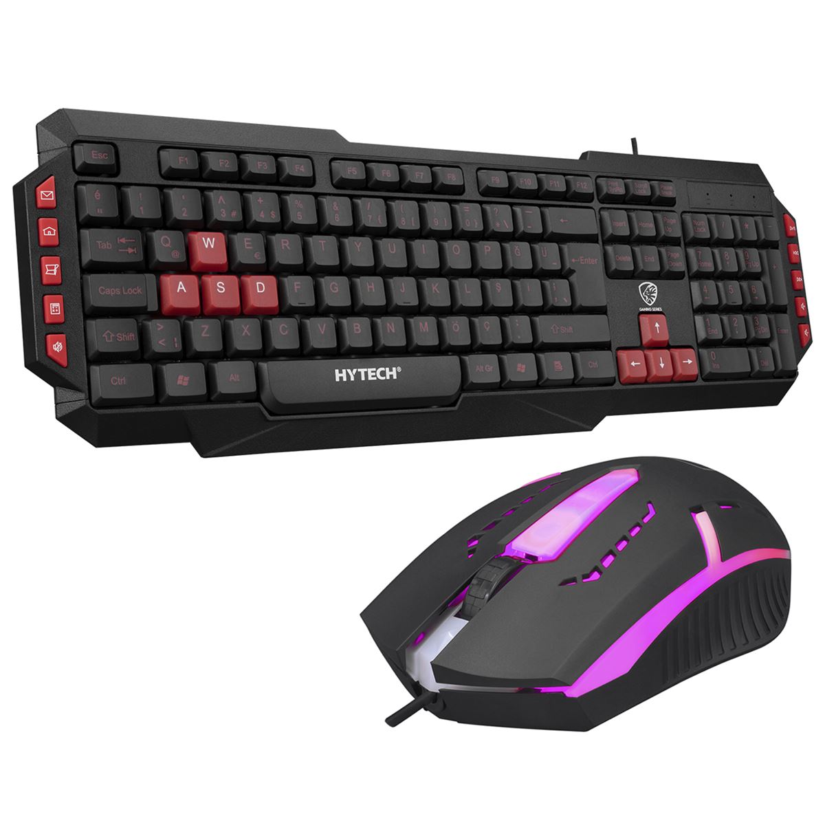 HYTECH KLAVYE Q + MOUSE HYK-46 GAMY COMBO SİYAH KIRMIZI TUŞLU USB KABLOLU 1