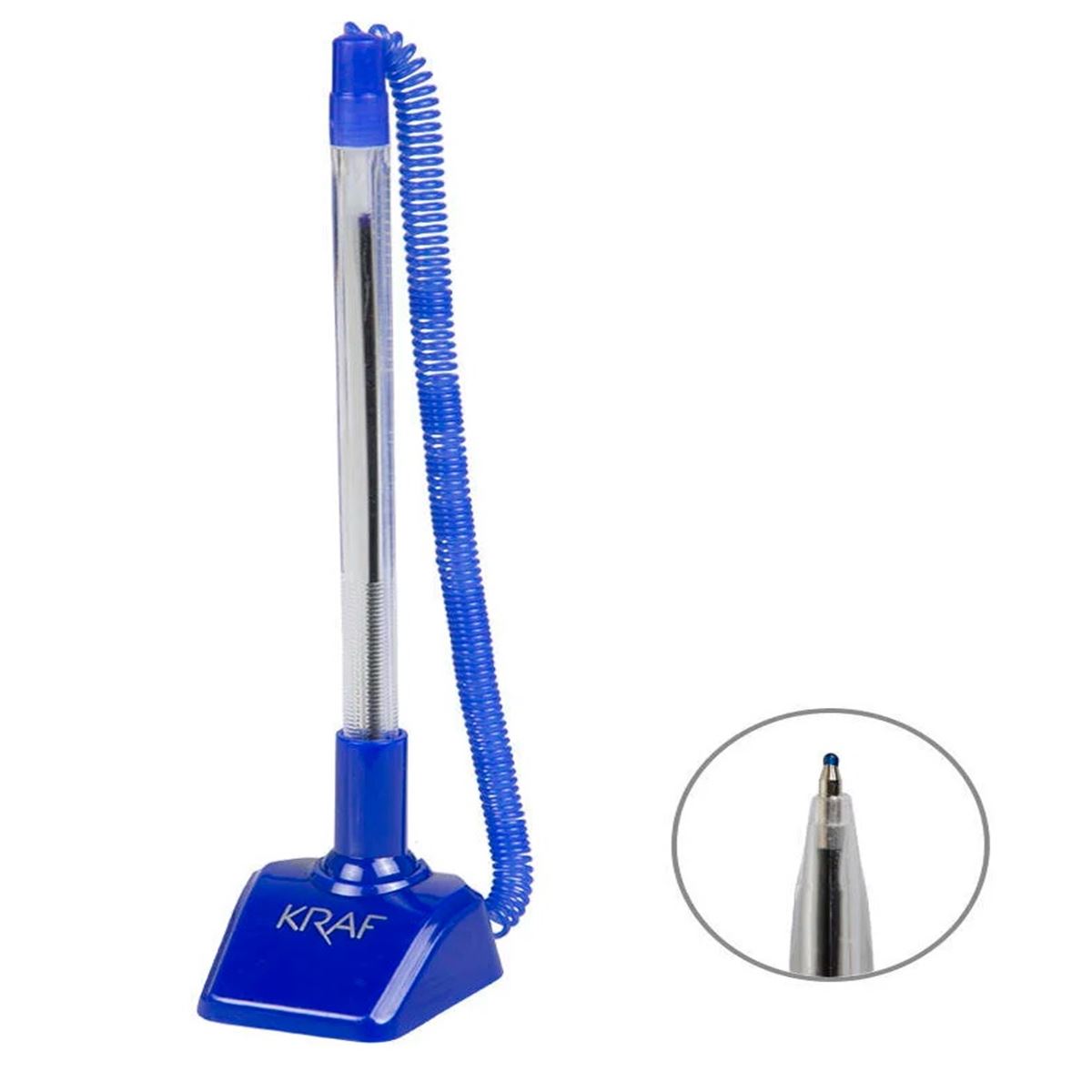 KRAF TÜKENMEZ KALEM SPİRALLİ MAVİ 304G 1