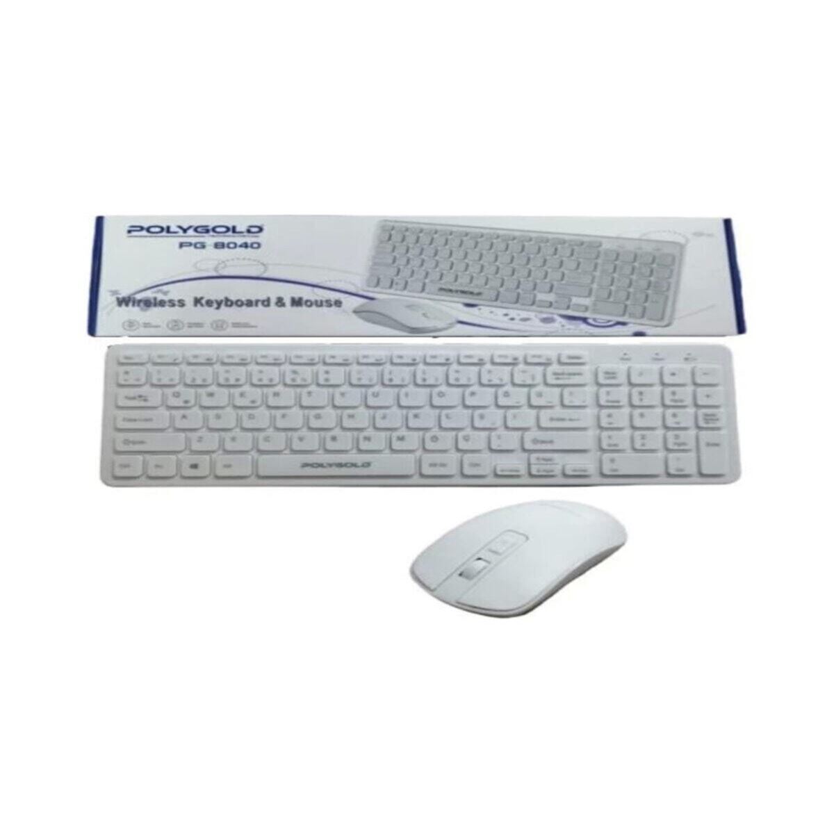 POLYGOLD KLAVYE Q + MOUSE PG-8040 BEYAZ USB KABLOSUZ 1