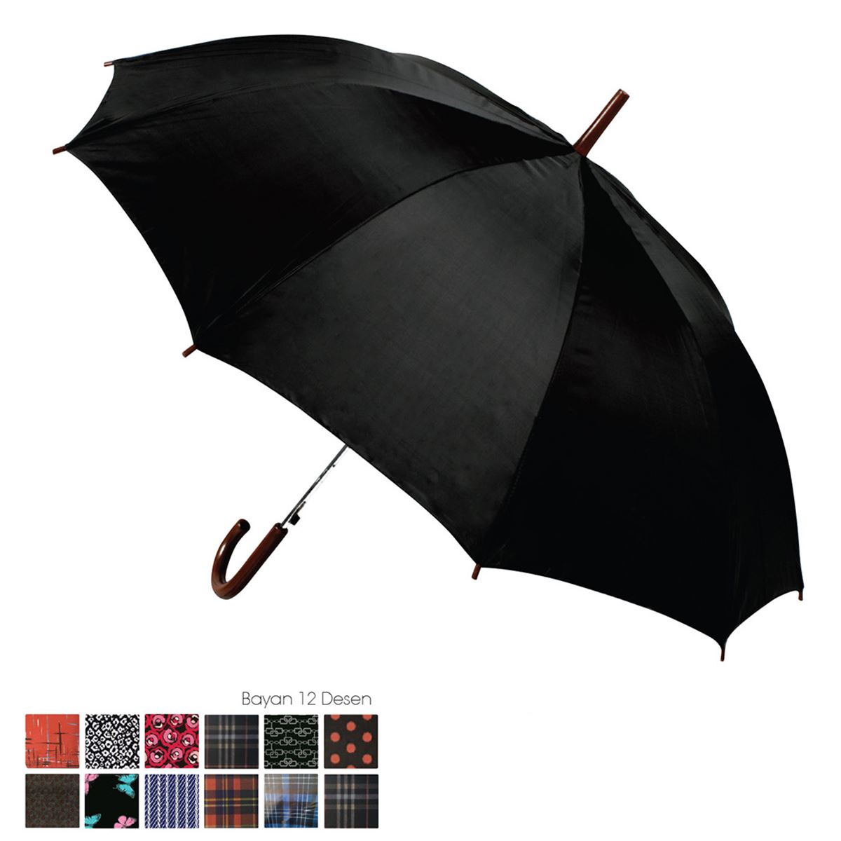 RUBENİS ŞEMSİYE RB-40L BASTON DESENLİ 16 TELLİ OTOMATİK 1