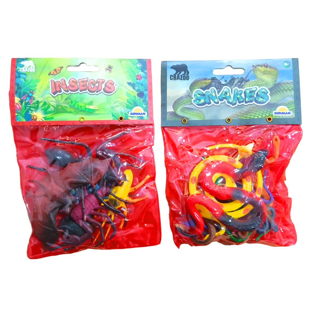 SUNMAN CRAZOO F824 BÖCEK VE YILAN HAYVAN SETİ 3+ 1
