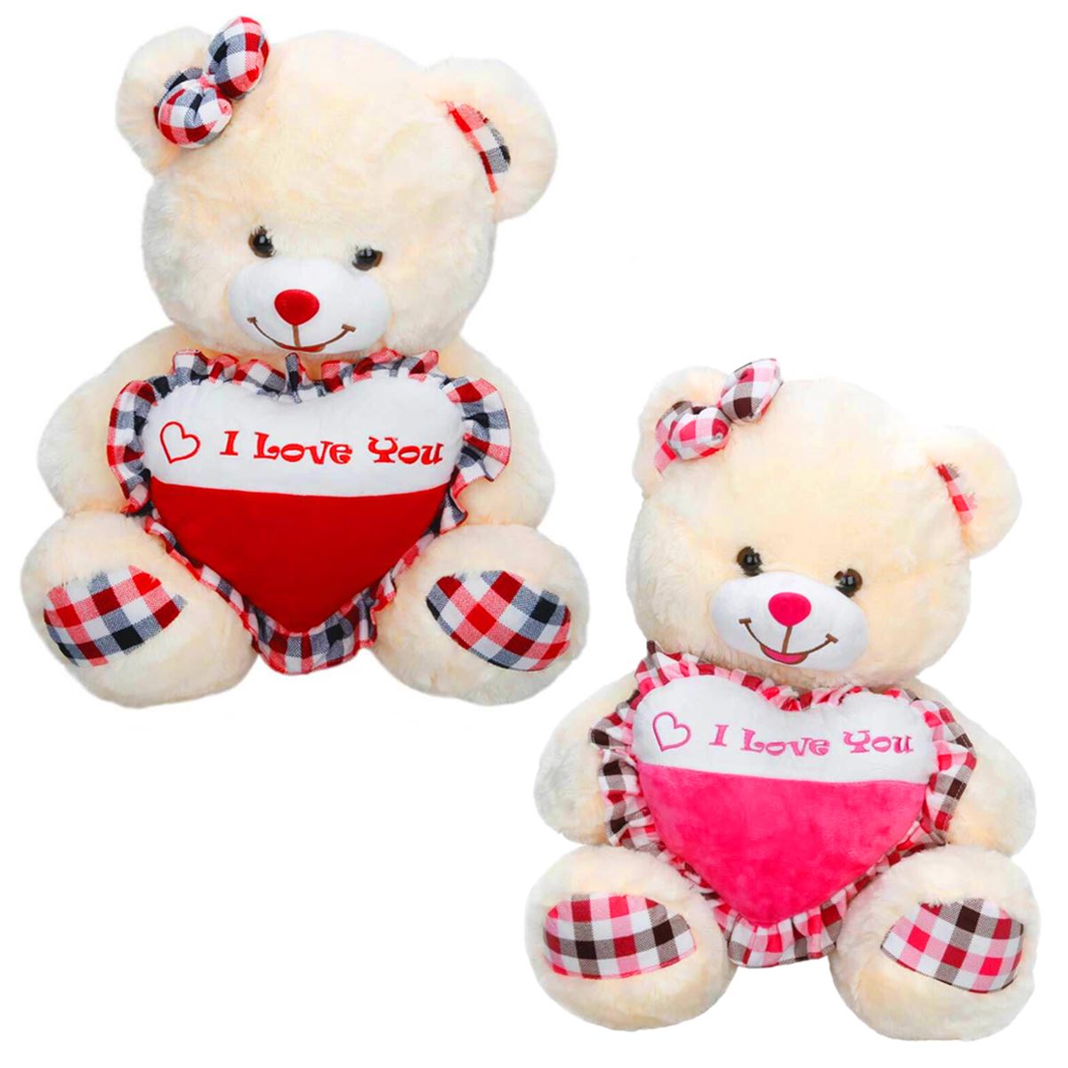 PUFFY FRİENDS PELÜŞ YF3316 OTURAN AYI KALPLİ FİYONKLU 52 CM 1