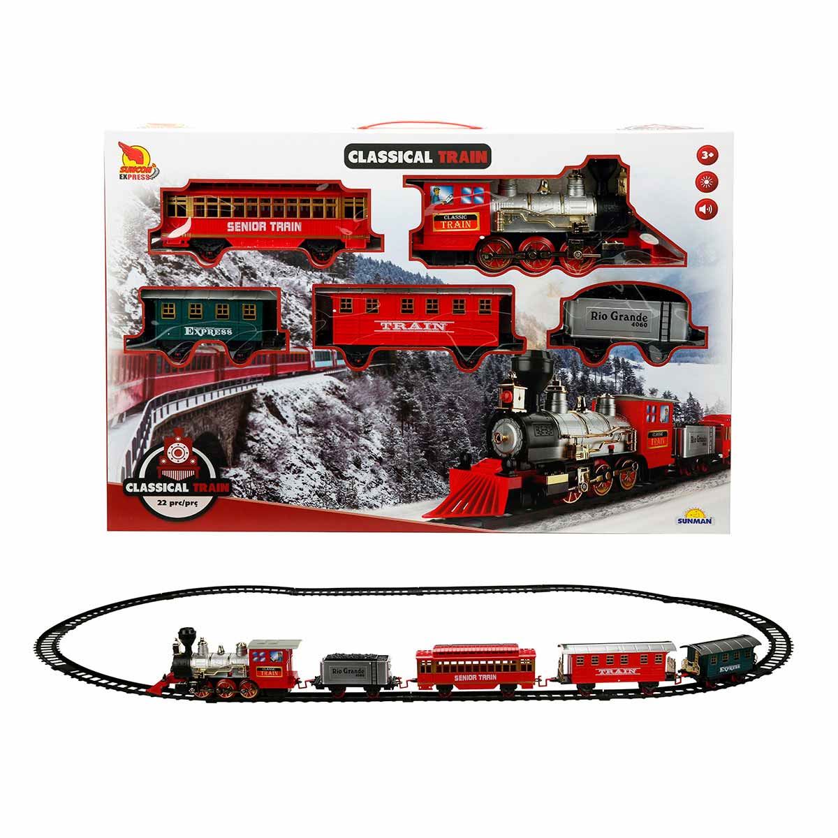 SUNMAN TREN SETİ 191 CLASSİC TRAİN SESLİ IŞIKLI PİLLİ 22 PARÇA 1