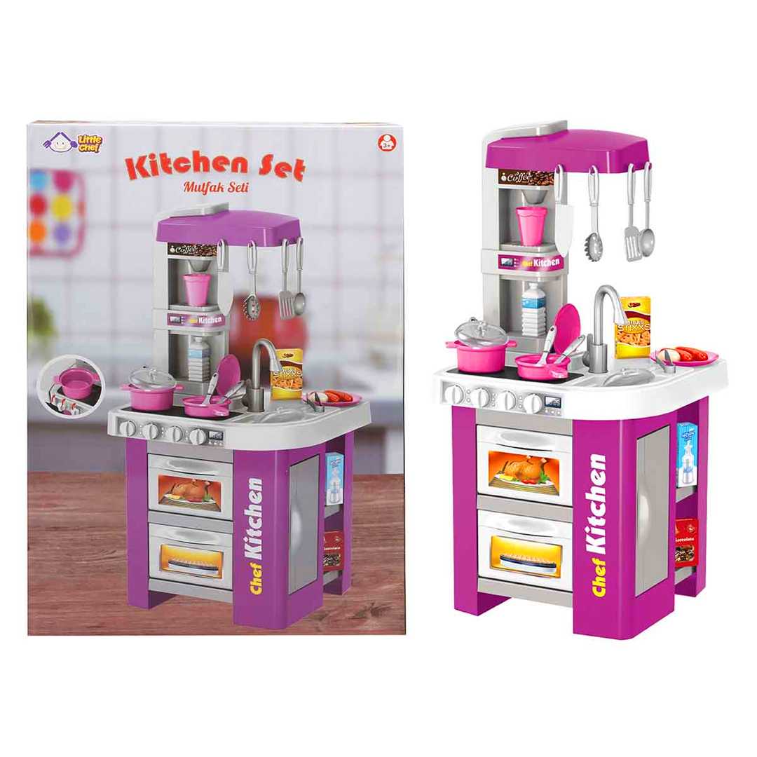 SUNMAN LİTTLE CHEF MUTFAK SETİ 922-49 MOR BÜYÜK KUTU 3+ 1