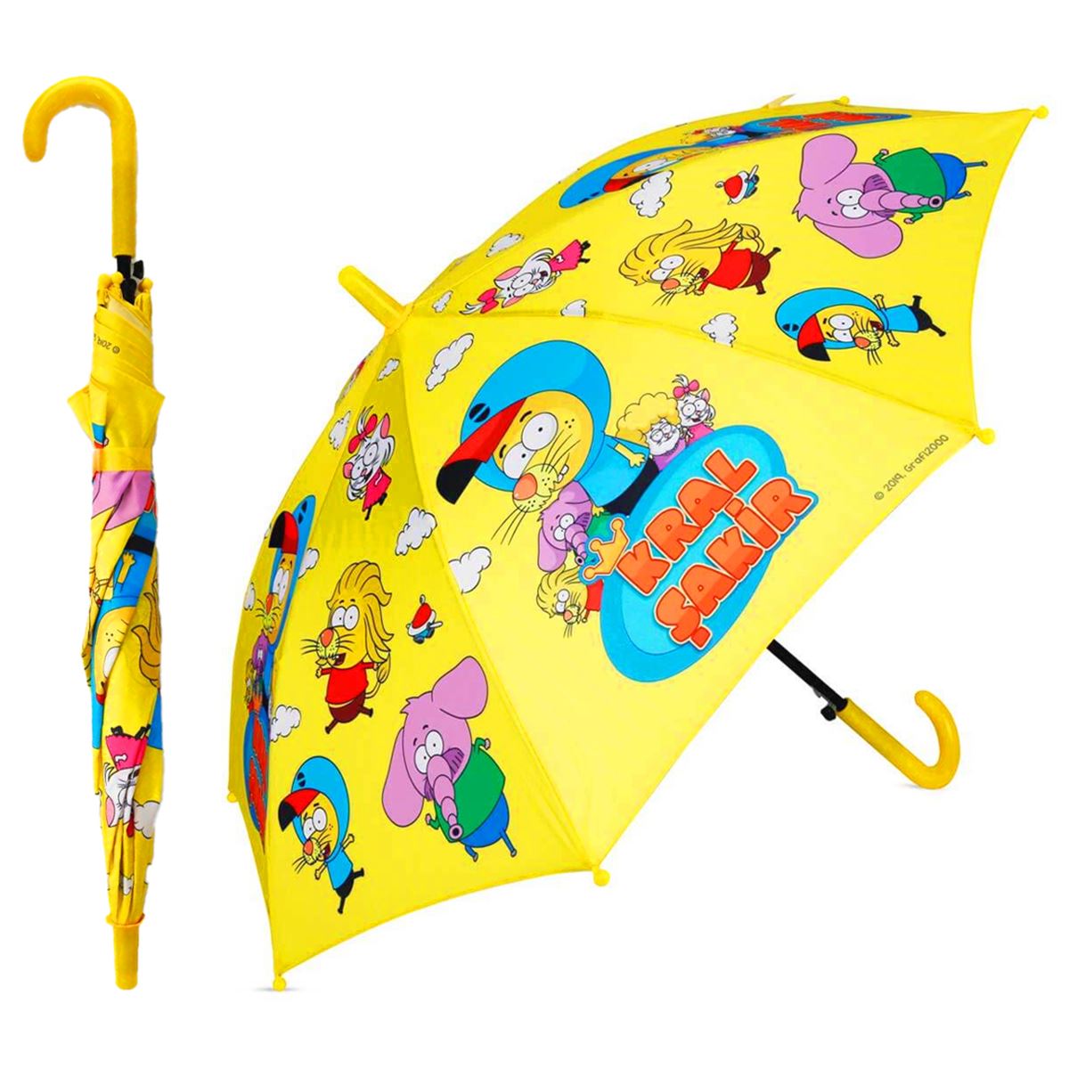 SUNMAN ÇOCUK ŞEMSİYESİ 2448 KRAL ŞAKİR DESENLİ 8 TELLİ 45 CM 3+ 1